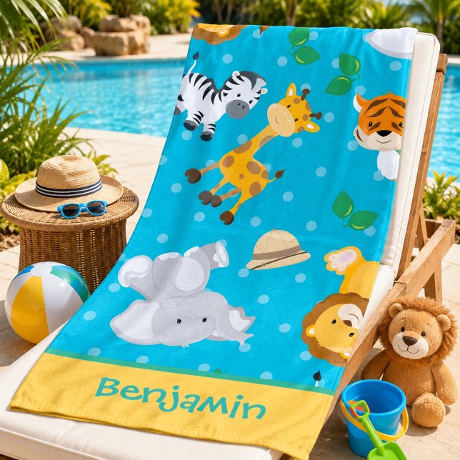 Serviette De Plage Safari Splash Enfants  (Créateur téléchargé)