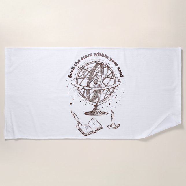 Serviette De Plage Sagesse de l'âme céleste | Sphère armillaire vinta (Devant)