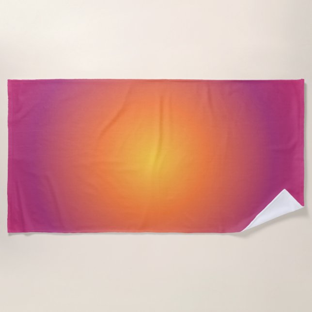 Serviette De Plage Sagittarius Aura Gradient Zodiac, Jaune Violet (Devant)
