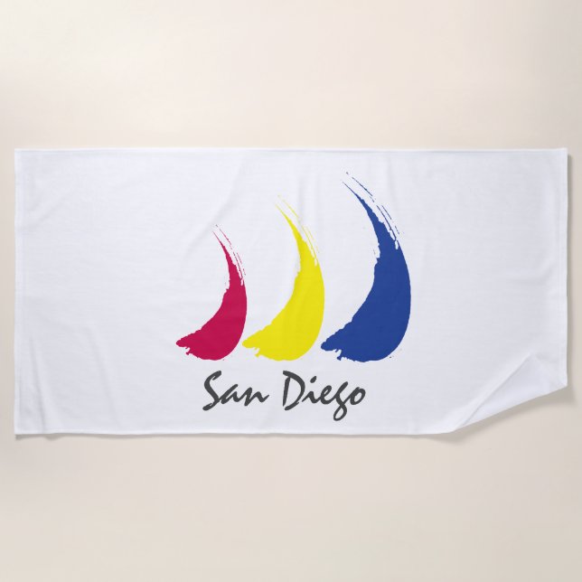 Serviette De Plage Sails_Paint-The-Wind_San sensationnel Diego (Devant)