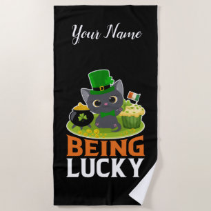Serviette De Plage Saint Patrick's Day Être chanceux