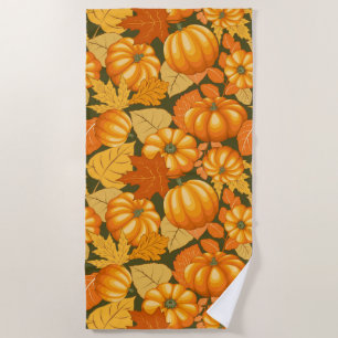 Serviette De Plage Saison d'automne Halloween Citrouille Motif