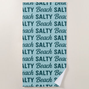 Serviette De Plage Salé Rétro Teal et Bleu de Verre Marin Graphique