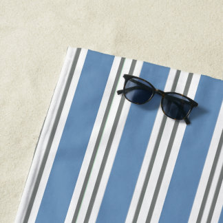 Serviette De Plage Salle de bain côtière gris bleu blanc plage