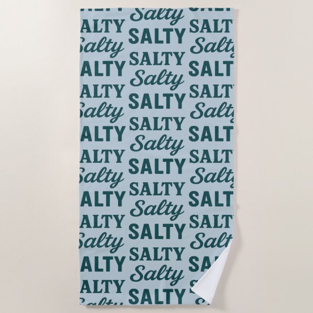 Serviette De Plage Salty Life Coastal Lover - Teal Blue Graphic Print (Devant)