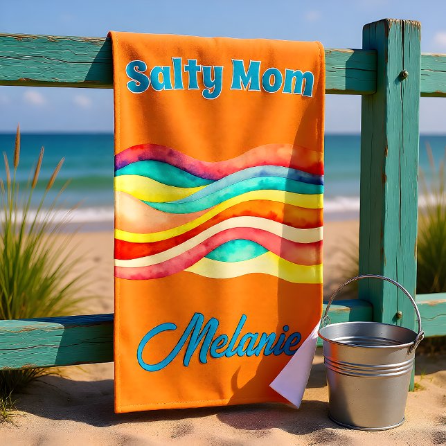 Serviette De Plage Salty Mom Coastal Summer Vibes (Créateur téléchargé)