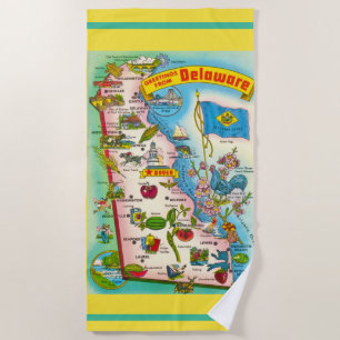 Serviette De Plage Salutations de la carte du Delaware