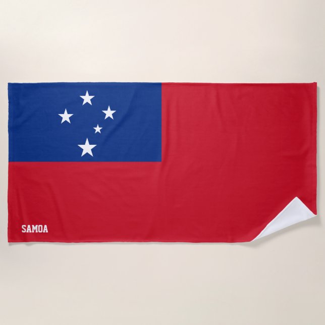 Serviette De Plage Samoa Drapeau splendide patriotique (Devant)