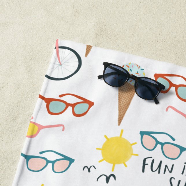 SERVIETTE DE PLAGE S'AMUSER AU SOLEIL FÊTE D'ÉTÉ (En situation)