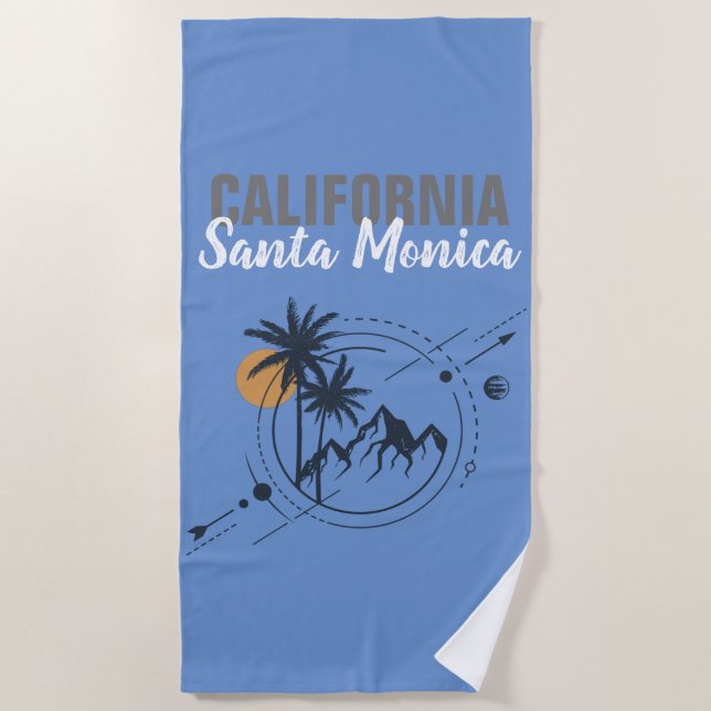 Serviette De Plage Santa Monica Californie Geometric Palms (Devant)