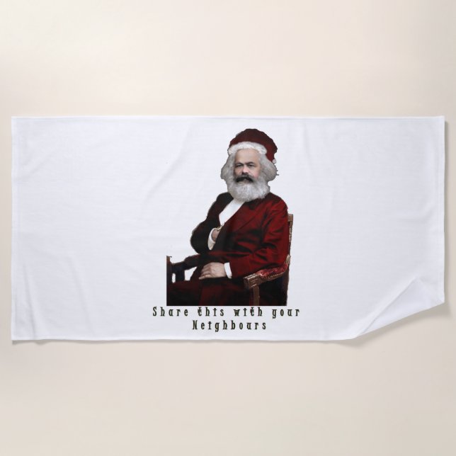 Serviette De Plage SantaKarl MarXmas (Devant)