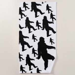 Serviette De Plage Sasquatat Bigfoot Silhouette Squatchine