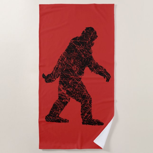 Serviette De Plage Sasquatat Bigfoot Silhouette Squatchine (Devant)
