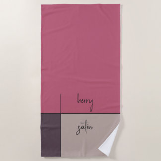 Serviette De Plage satin aux fruits, gris rose abstrait art moderne