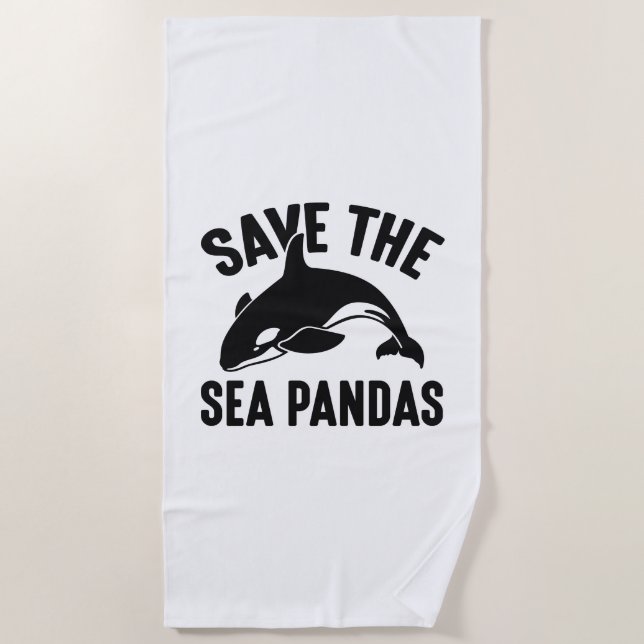 Serviette De Plage Sauvez Les Pandas De Mer (Devant)