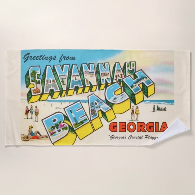Serviette De Plage Savannah Beach Georgia Beach Towel (Devant)
