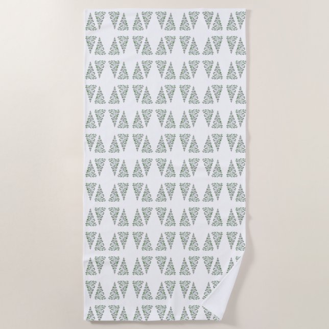 Serviette De Plage Scandi Motif d'arbre de Noël (Devant)