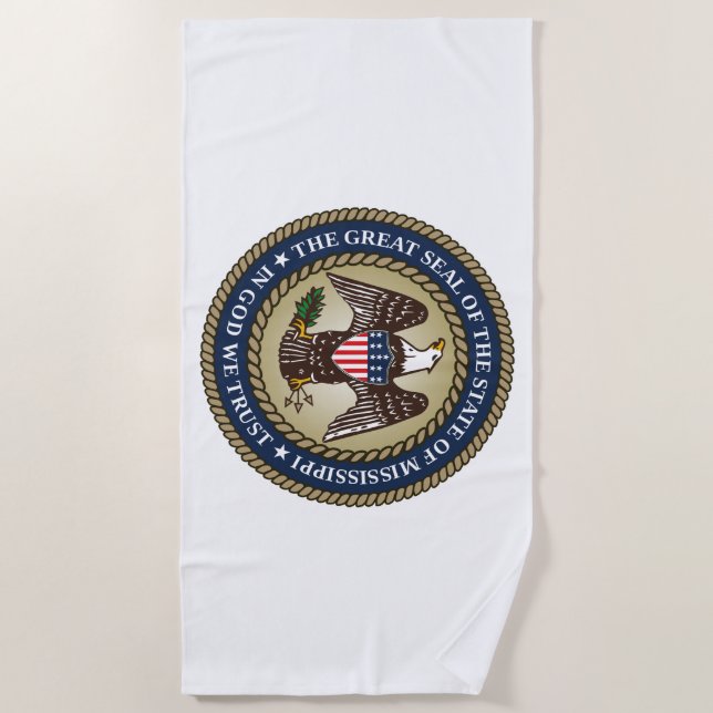 Serviette De Plage Sceau du Mississippi (Devant)
