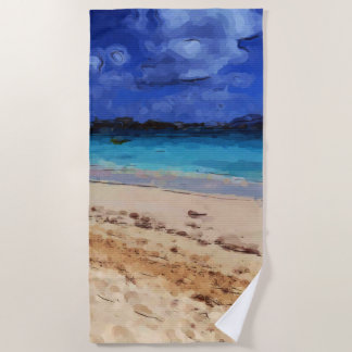 Serviette De Plage Scène de plage artistique