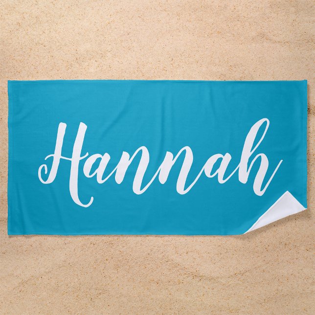 Serviette De Plage Script personnalisé tendance Nom personnalisé Cool (Créateur téléchargé)