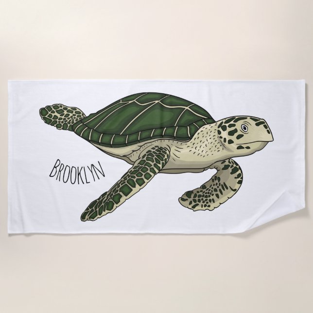 Serviette De Plage Sea turtle cartoon (Devant)