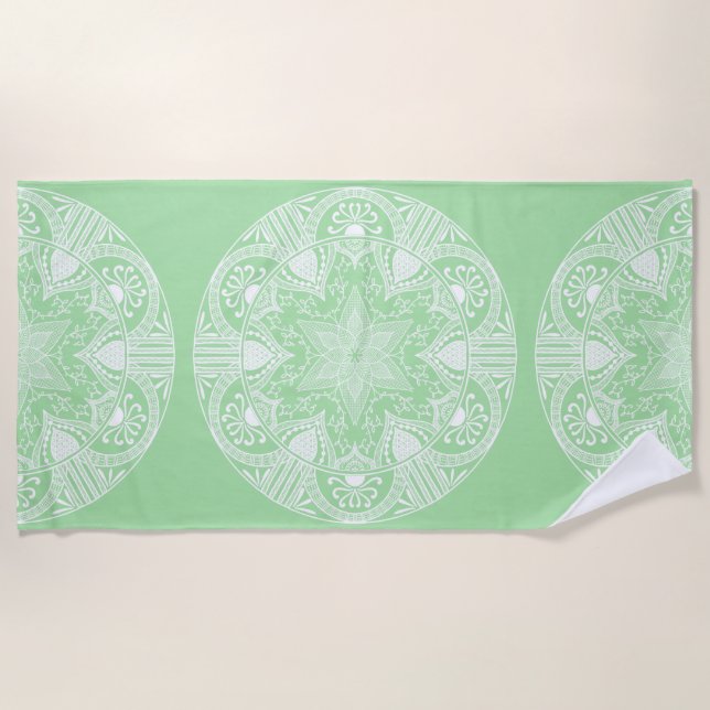 Serviette De Plage Seafoam Mandala (Devant)