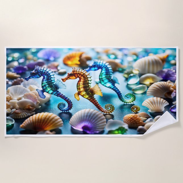 Serviette De Plage Seahorse Serenity : Sous-marin Oasis Beach Towne (Devant)