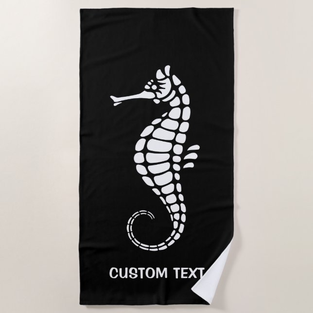 Serviette De Plage Seahorse White (Devant)