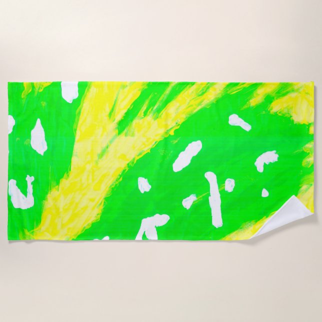 Serviette De Plage Sentiment heureux (Devant)