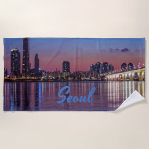 Serviette De Plage Seoul, capitale de la Corée du Sud Skyline