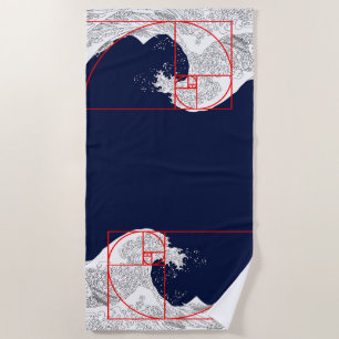 Serviette De Plage Séquence Fibonacci et la Grande Vague