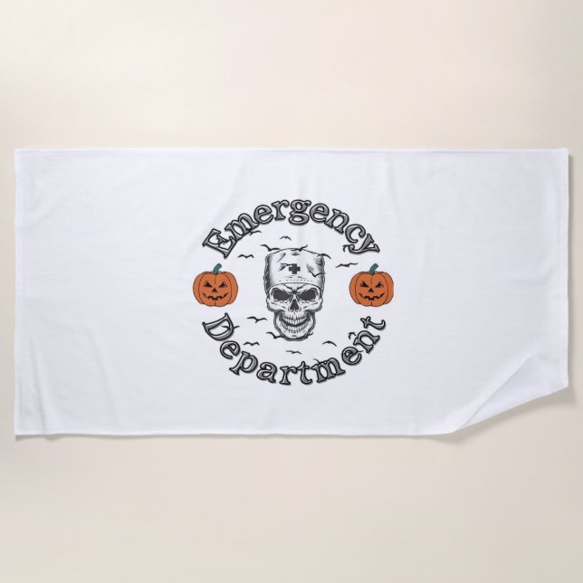 Serviette De Plage Service D'Urgence Er Nurse Skeleton Hallo (Devant)