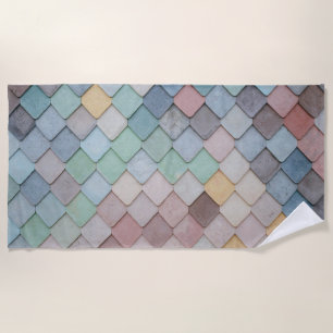 Serviette De Plage Shabby Carrelage Chic Pastel
