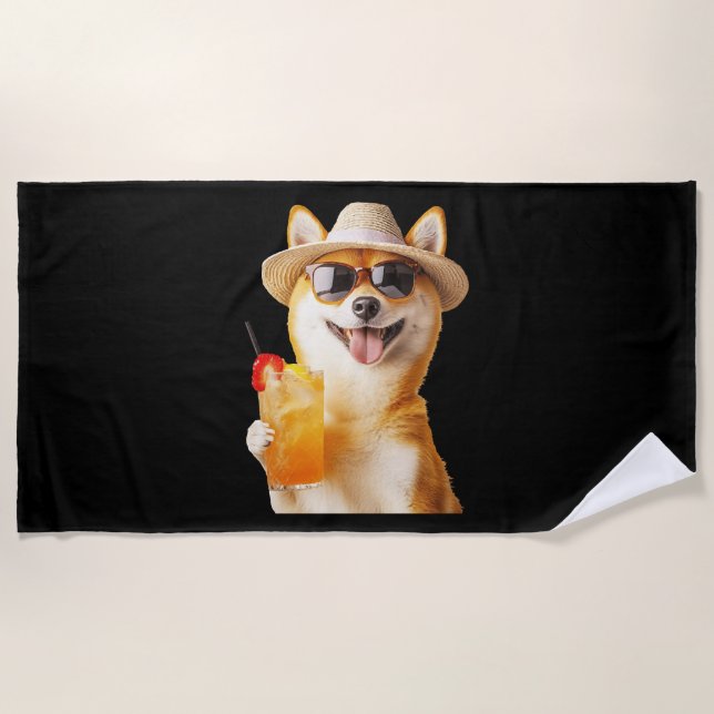 Serviette De Plage Shiba Inu (Devant)