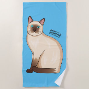 Serviette De Plage Siamese cat cartoon
