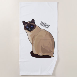 Serviette De Plage Siamese cat cartoon