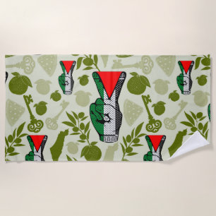 Serviette De Plage Signe de victoire à la main Résistance Symbole du
