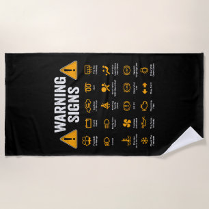 Serviette De Plage Signes d'avertissement de conduite amusant 101 Aut