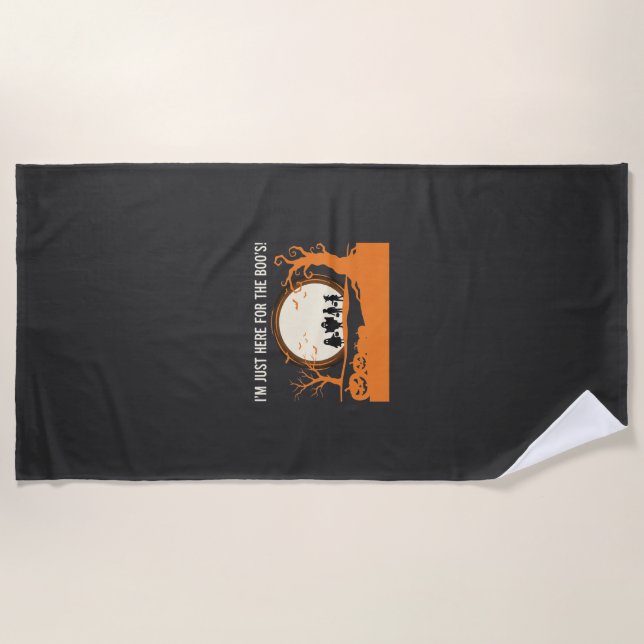 Serviette De Plage Silhouette de fantôme Halloween Boo (Devant)