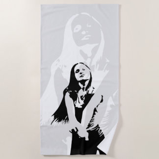 Serviette De Plage Silhouette de la fille de danse noire à la mode
