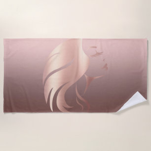 Serviette De Plage Silhouette de visage de fille tendance cool