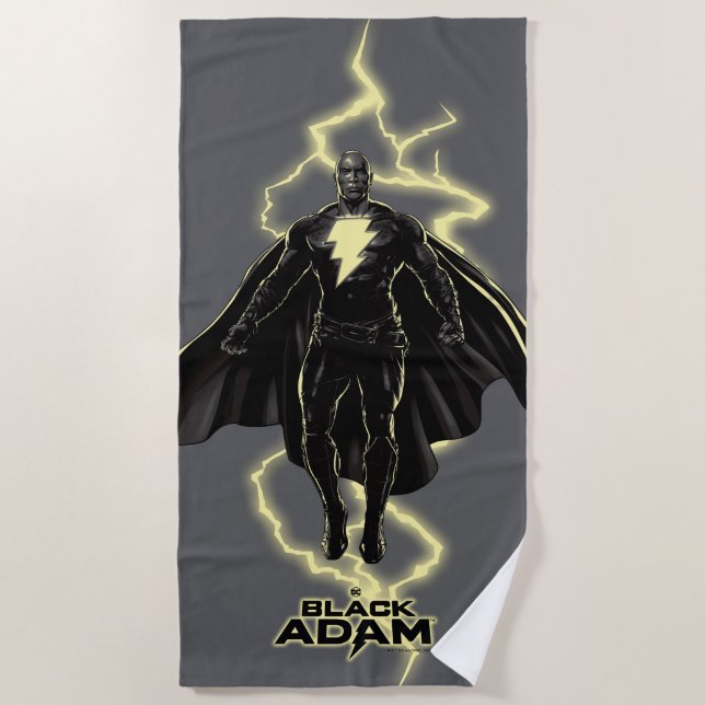 Serviette De Plage Silhouette noire Adam Lightning (Devant)