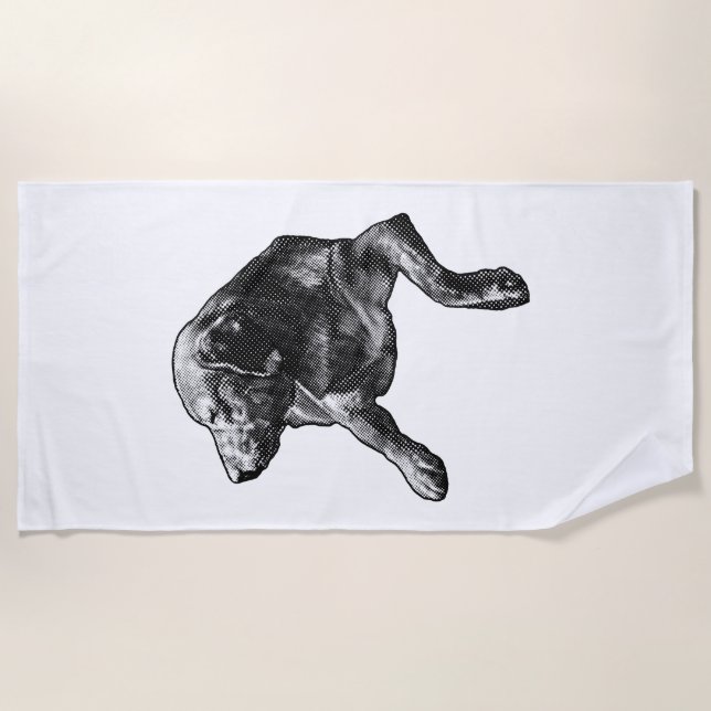 Serviette De Plage Silhouette simple avec points fins (Devant)