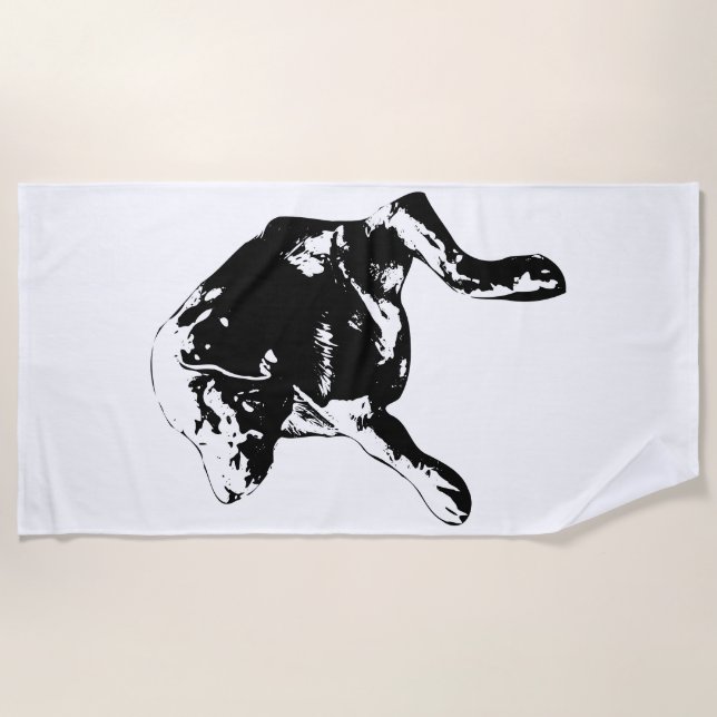 Serviette De Plage Silhouette simple, laboratoire de repos (Devant)
