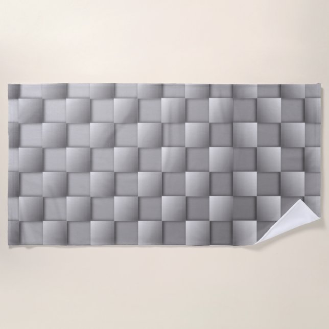 Serviette de plage Silver Checkers (Devant)