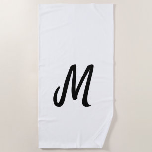 Serviette De Plage simple logo monogramme minimal personnalisé
