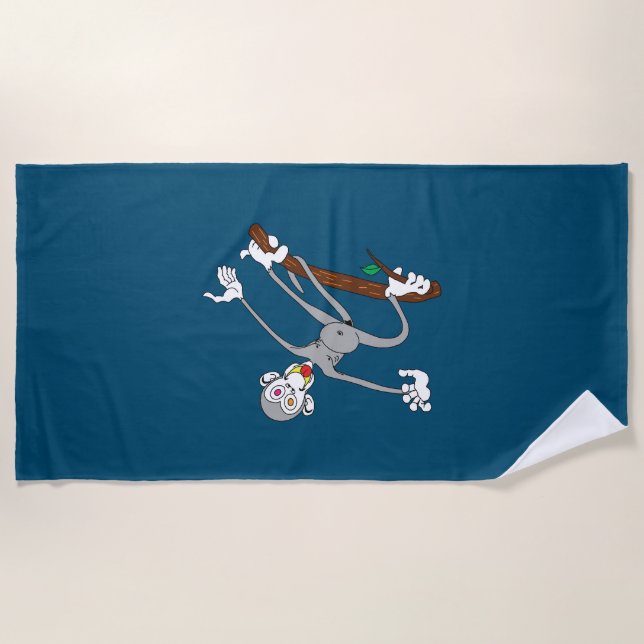 Serviette De Plage Singe pendu autour (Devant)