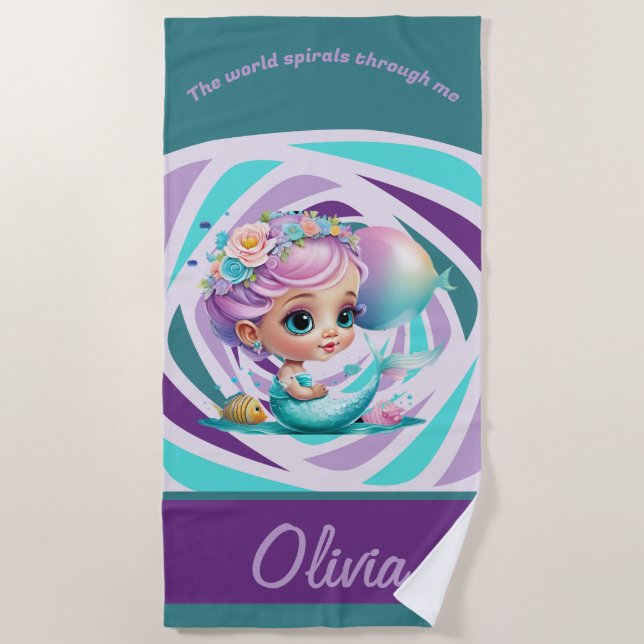 Serviette De Plage sirène (Devant)