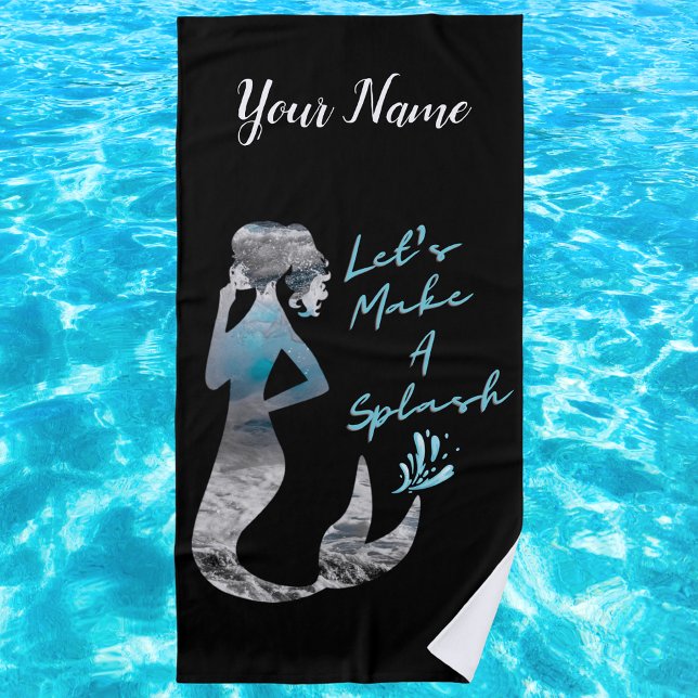 Serviette De Plage Sirène d'océan Faisons un éclaboussure (Créateur téléchargé)