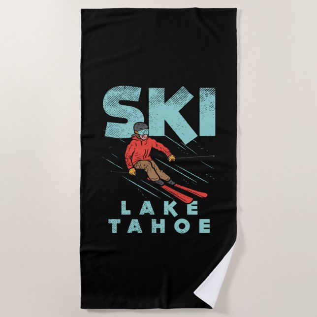 Serviette De Plage Ski Lake Tahoe (Devant)